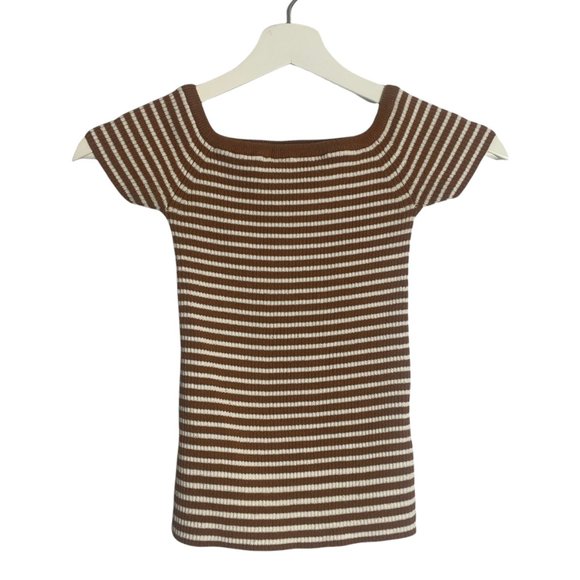 Madewell Off-the-Shoulder Sweater in Stripe Size XXS Preppy Summer - Picture 5 of 10